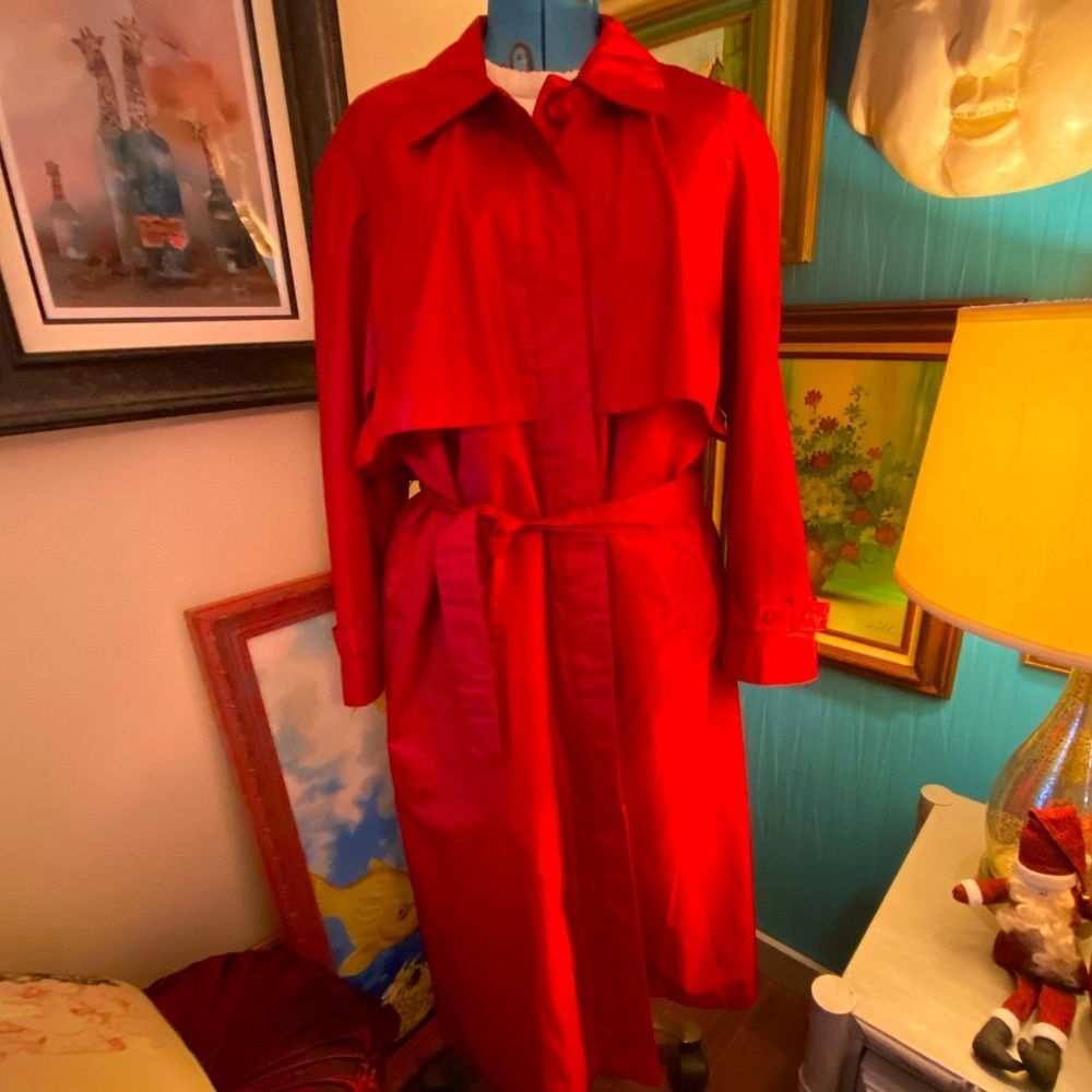 Trench Coat sz10 Removable Liner long Raincoat professional British Mist vintage